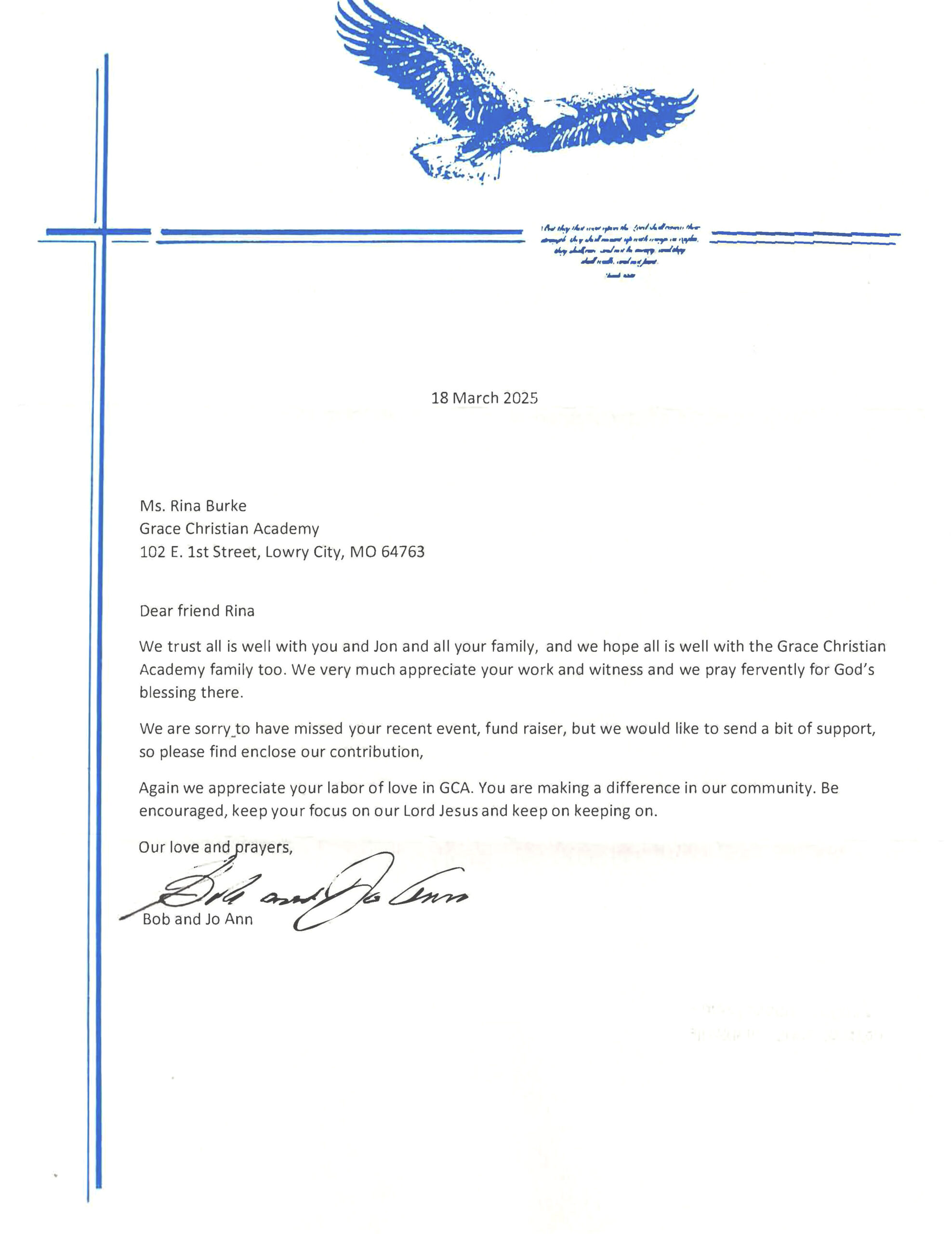 Brother Bob Fenwick - Last Letter to Mrs Burke